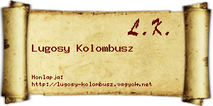 Lugosy Kolombusz névjegykártya